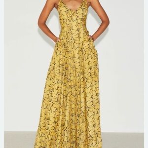 Frame Denim Yellow Patterned Maxi Dress